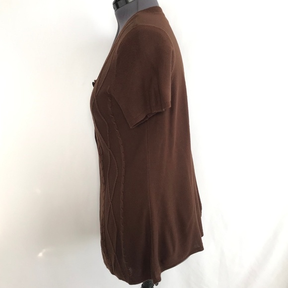 *4/$20* Kim Rogers Brown Knit Cardigan - Picture 2 of 8